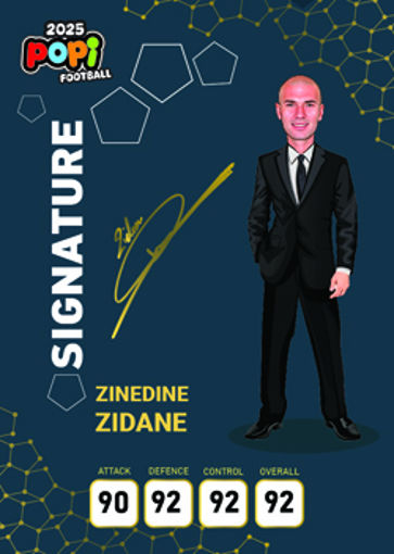 کارت پوپی فوتبال زینالدین زیدان 2025 - سری امضا شده