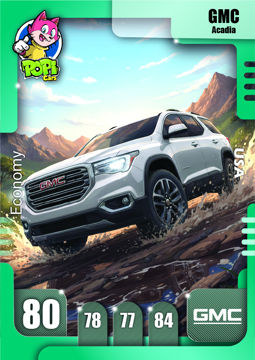 کارت ماشینی پوپی 2026 جی‌ام‌سی GMC Acadia