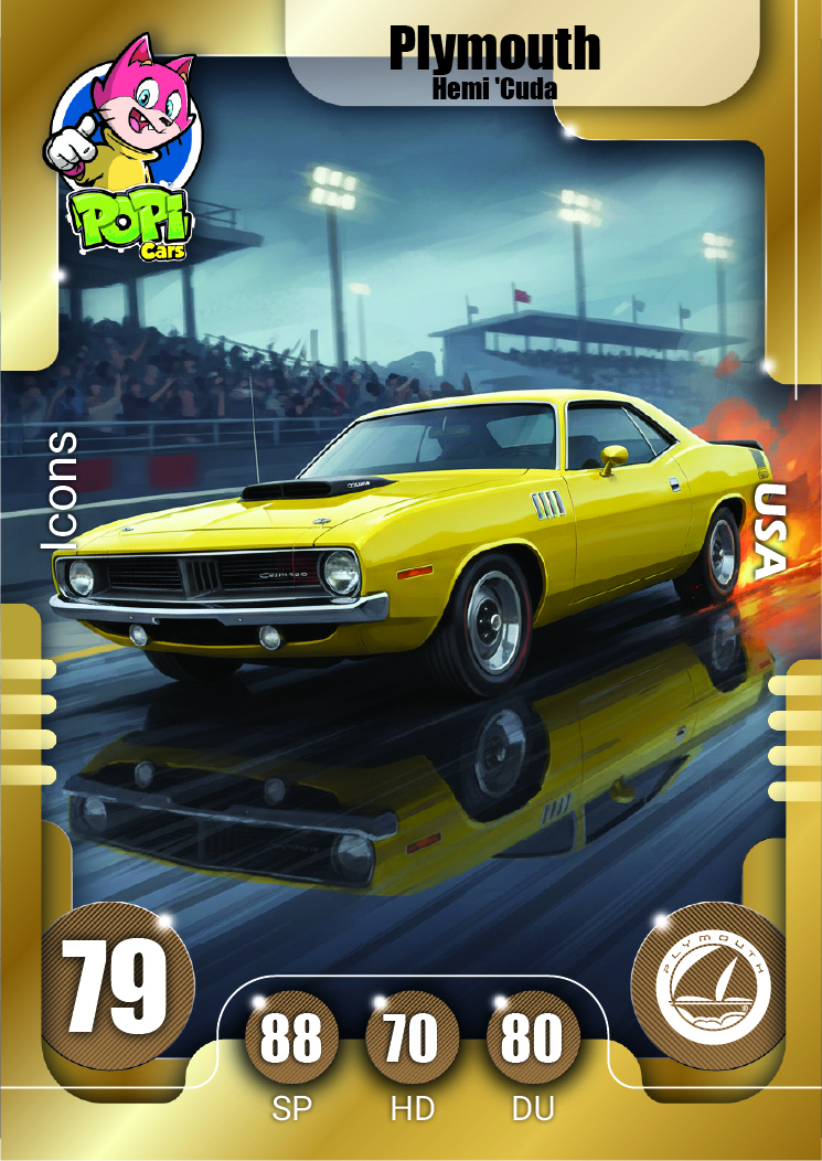 کارت ماشینی پوپی 2026 پلیموت Plymouth Hemi 'Cuda