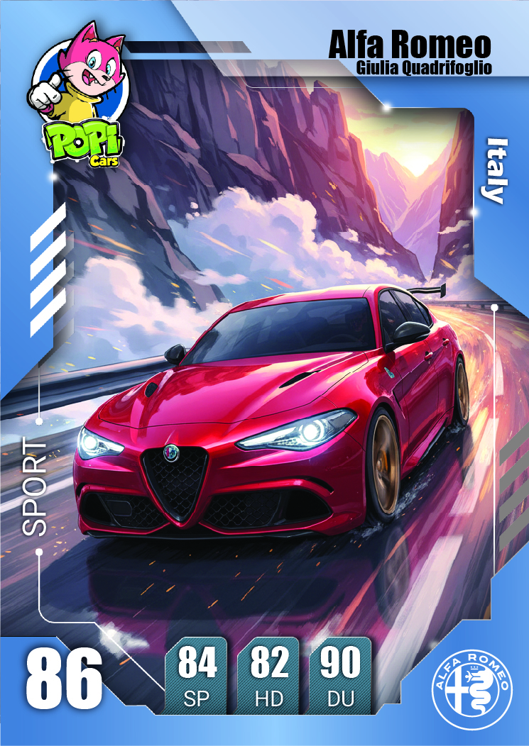کارت ماشینی پوپی 2026 آلفا رومئو Alfa Romeo Giulia Quadrifoglio