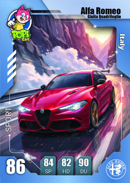 کارت ماشینی پوپی 2026 آلفا رومئو Alfa Romeo Giulia Quadrifoglio