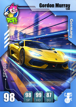 کارت ماشینی پوپی 2026 گوردون ماری Gordon Murray T.50