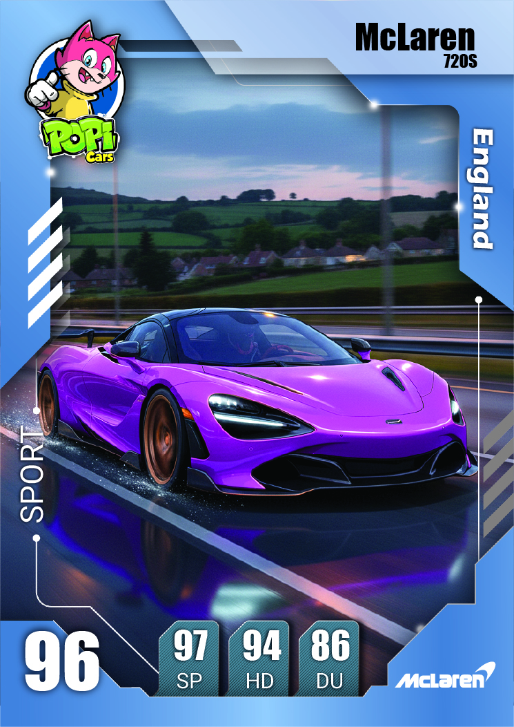 کارت ماشینی پوپی 2026 مک‌لارن McLaren 720S