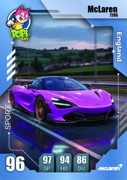 کارت ماشینی پوپی 2026 مک‌لارن McLaren 720S