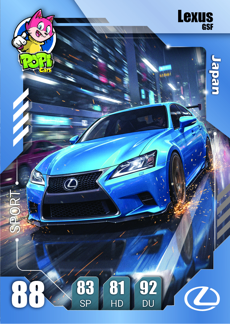 کارت ماشینی پوپی 2026 لکسوس Lexus GSF