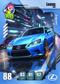 کارت ماشینی پوپی 2026 لکسوس Lexus GSF